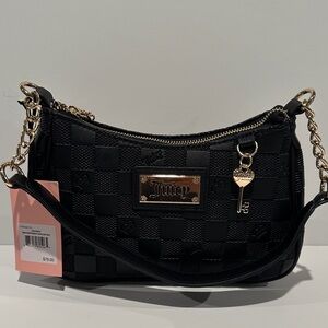 NWT Juicy Couture Liquorice Miss Independent Shoulder Bag w/inside zip and Slip.